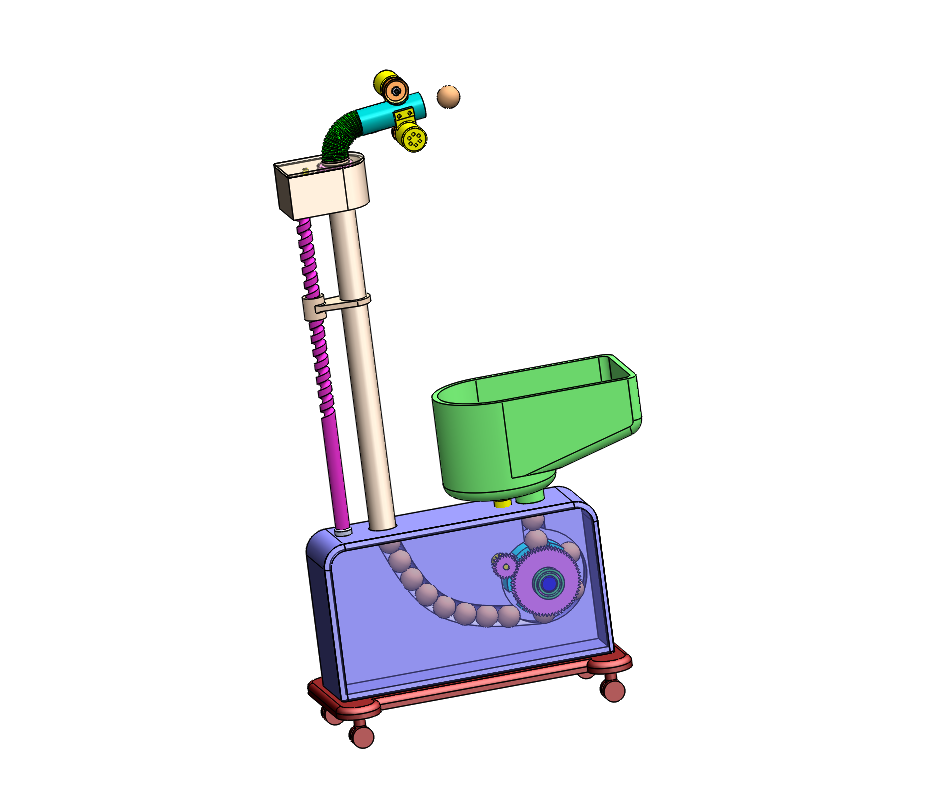 乒乓球发球器的结构设计发球机装置含CAD图纸+SW三维+说明+仿真设计资料